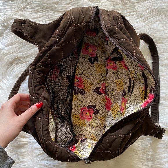Vera Bradley Espresso Brown Quilted Oh Baby Diaper Bag Purse - Picture 8 of 14